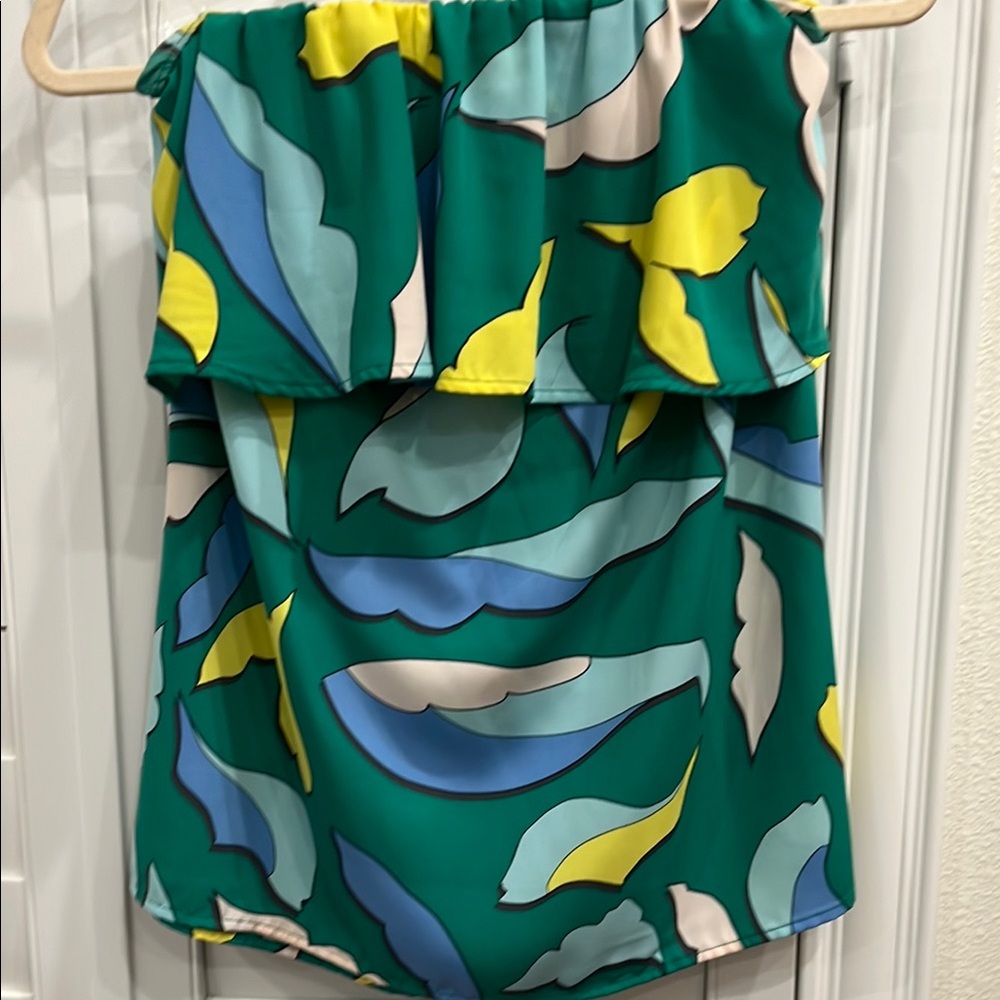 Colorful Strapless Top